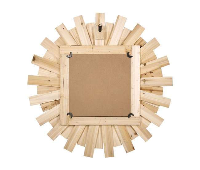 Conforama Espejo De Pared De Madera De Abeto Clara/blanco/verde ø 75 Cm TAMPICO