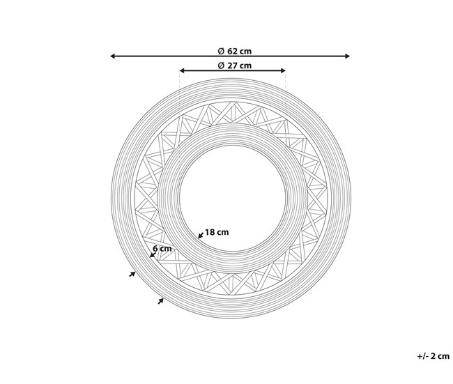 Conforama Espejo De Pared De Madera De Bambú Marrón Claro ø 62 Cm CACOMA