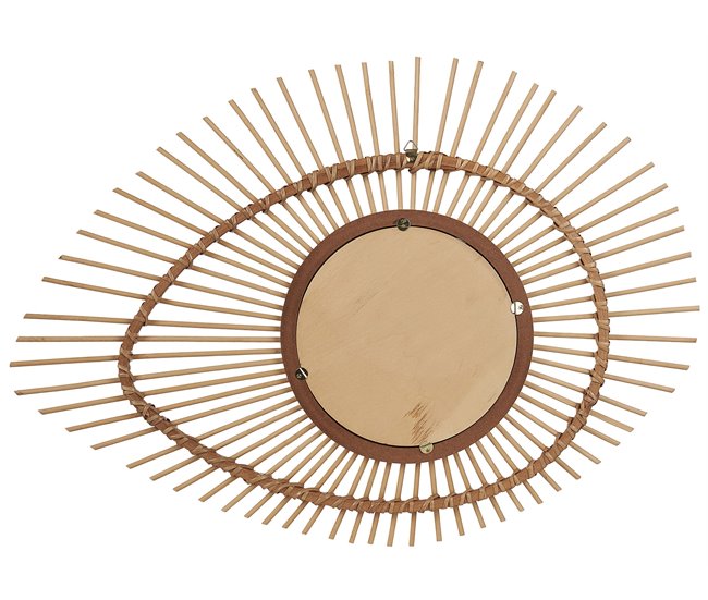 Conforama Espejo De Pared De Madera De Bambú Natural/beige 63 X 45 Cm BARIO