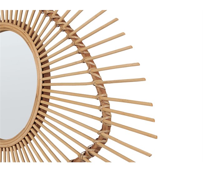 Conforama Espejo De Pared De Madera De Bambú Natural/beige 63 X 45 Cm BARIO