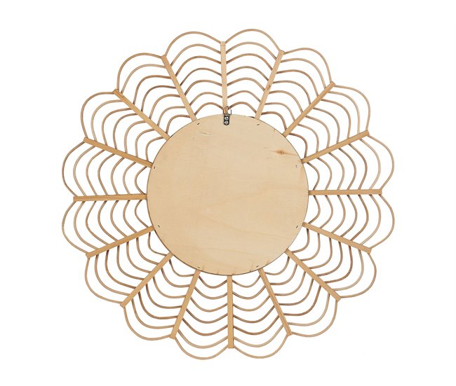 Conforama Espejo De Pared De Madera De Bambú Natural/beige 60 Cm TUMBIT