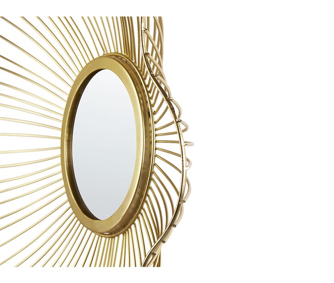 Conforama Espejo De Pared De Metal Dorado 40 Cm SENS