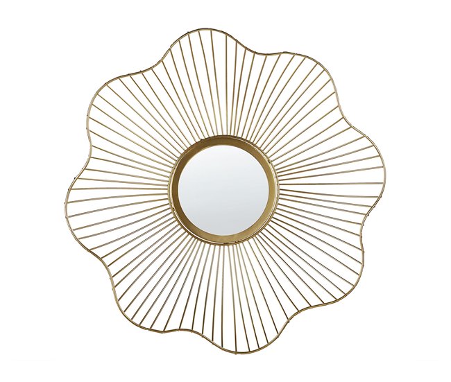 Conforama Espejo de pared de metal dorado 40 cm SENS