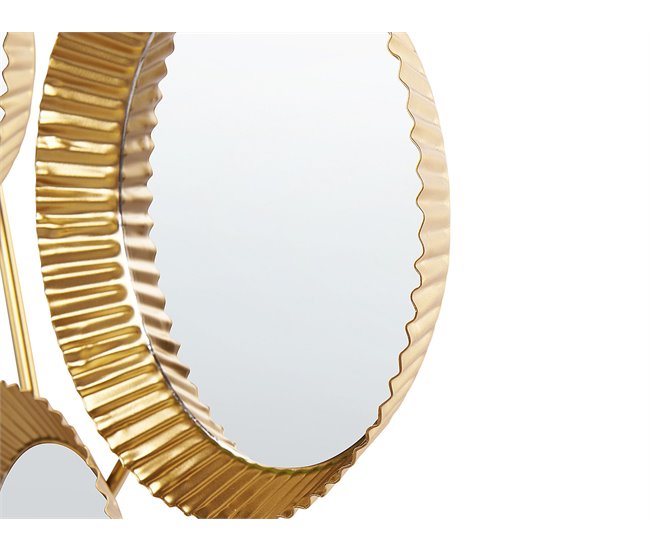 Conforama Espejo De Pared De Metal Dorado 55 X 36 Cm WATTRELOS