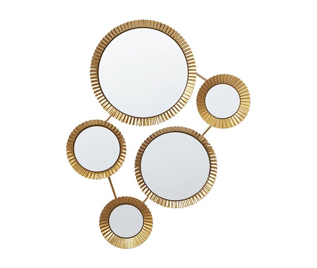 Conforama Espejo de pared de metal dorado 55 x 36 cm WATTRELOS