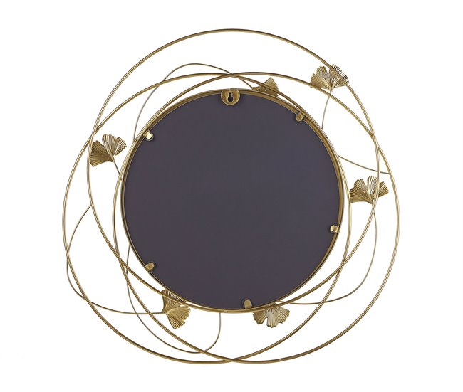 Conforama Espejo De Pared De Metal Dorado ø 29 Cm ANGLET