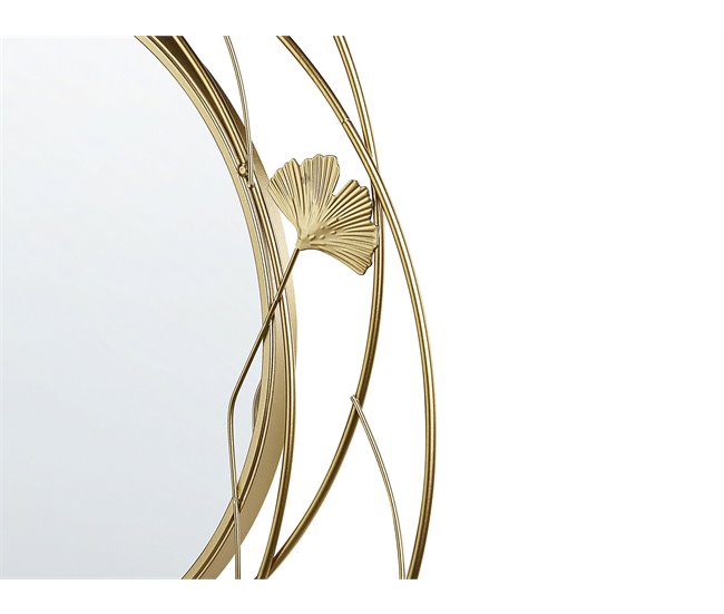 Conforama Espejo De Pared De Metal Dorado ø 29 Cm ANGLET