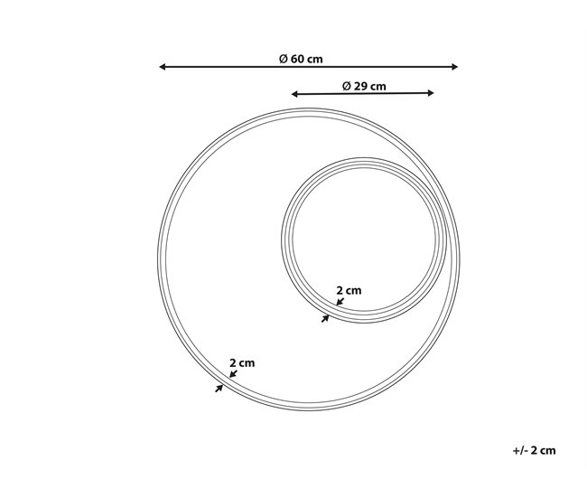 Conforama Espejo De Pared De Ratán Beige/natural ⌀ 60 Cm PALAU
