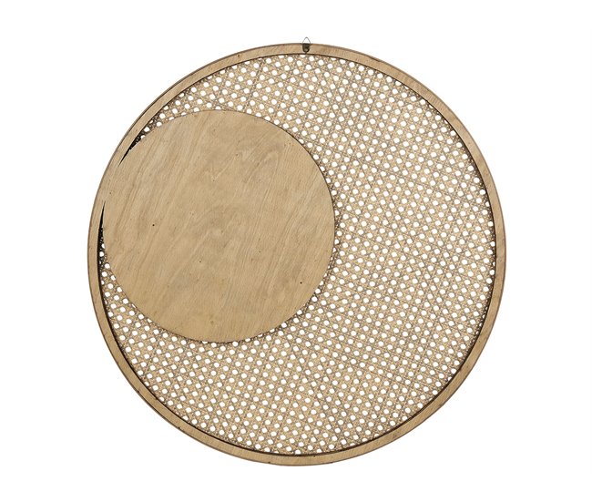 Conforama Espejo De Pared De Ratán Beige/natural ⌀ 60 Cm PALAU