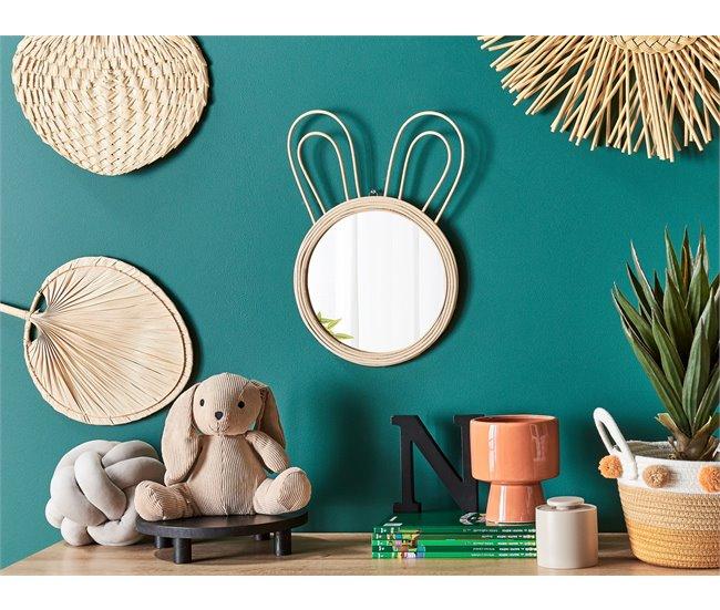 Conforama Espejo De Pared De Ratán Color Natural ⌀ 26 Cm GOLONG
