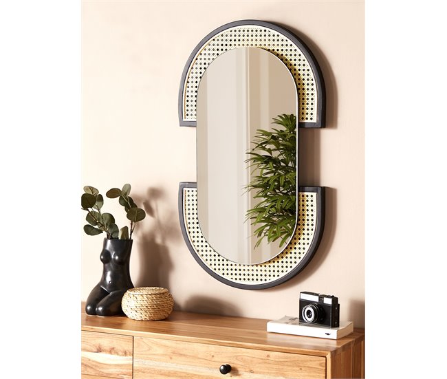 Conforama Espejo De Pared De Ratán Natural 43 X 75 Cm STAINS