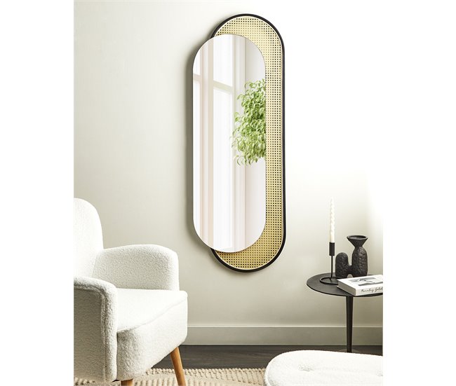 Conforama Espejo De Pared De Ratán Natural 51 X 143 Cm CREIL