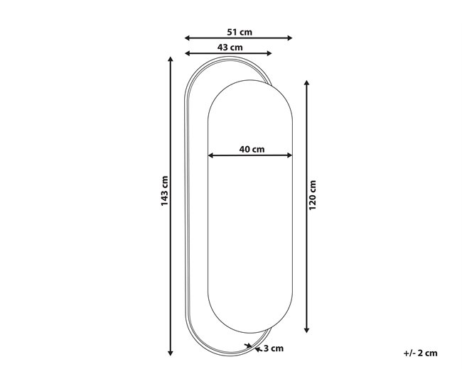 Conforama Espejo De Pared De Ratán Natural 51 X 143 Cm CREIL