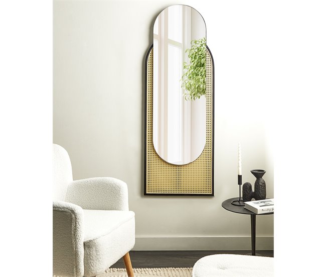 Conforama Espejo De Pared De Ratán Natural 53 X 143 Cm NEVERS