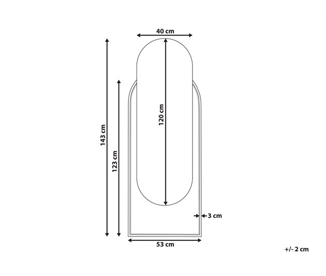 Conforama Espejo De Pared De Ratán Natural 53 X 143 Cm NEVERS