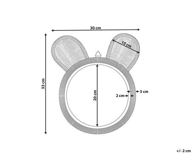 Conforama Espejo De Pared De Ratán Natural/beige ø 20 Cm ASHANTI