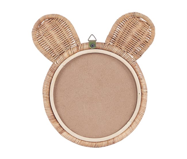 Conforama Espejo De Pared De Ratán Natural/beige ø 20 Cm ASHANTI