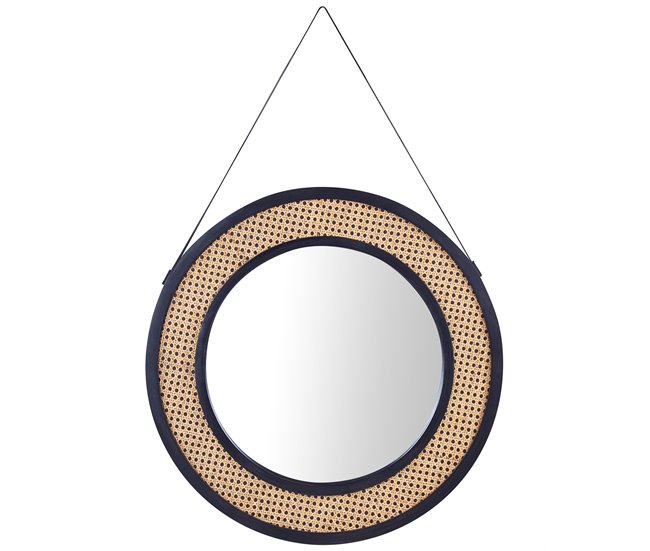 Conforama Espejo de pared de ratán natural ø 70 cm CAMBRAI