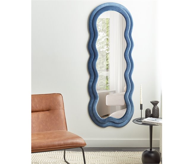 Conforama Espejo De Pared De Terciopelo Azul 57 X 160 Cm LACS
