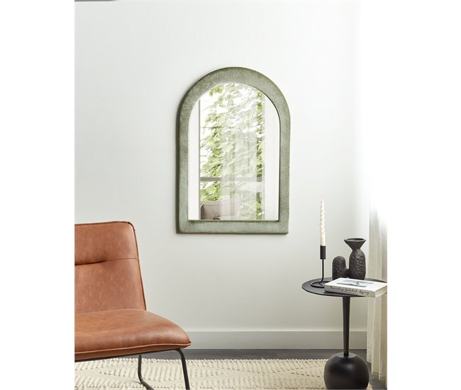 Conforama Espejo De Pared De Terciopelo Verde 60 X 90 Cm HURIEL
