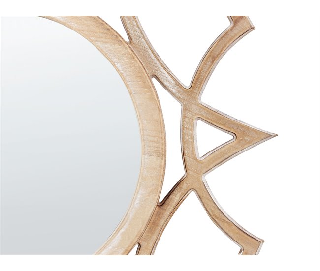 Conforama Espejo De Pared De Vidrio Madera Clara/blanco ⌀ 30 Cm ZAPOPAN