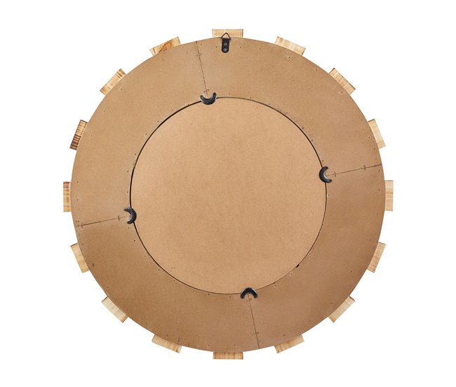 Conforama Espejo De Pared De Vidrio Madera Clara/blanco/negro ø 62 Cm ECATEPEC