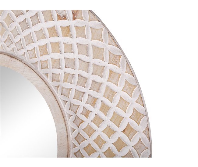 Conforama Espejo De Pared Madera Clara ø60 Cm POMARO