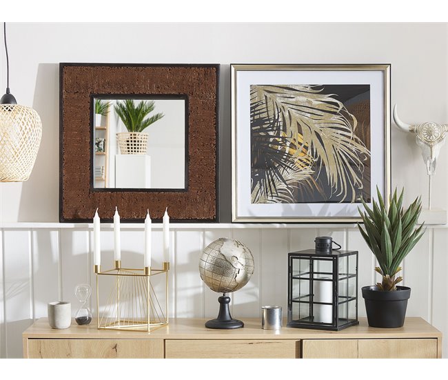 Conforama Espejo De Pared Madera Oscura 60x60 Cm BOISE