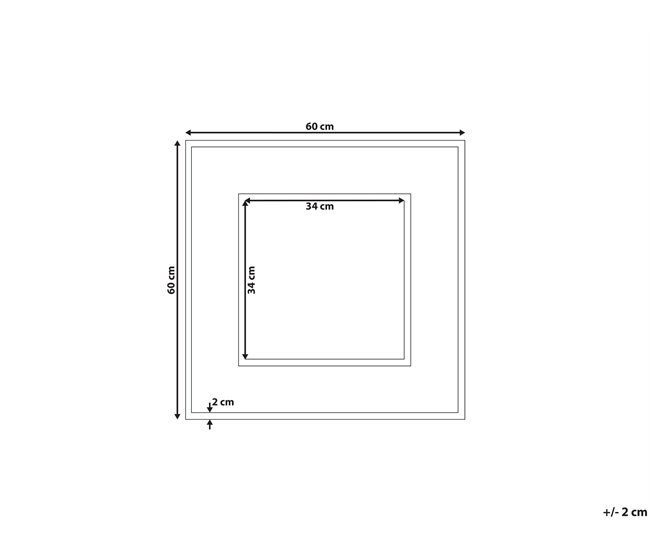 Conforama Espejo De Pared Madera Oscura 60x60 Cm BOISE