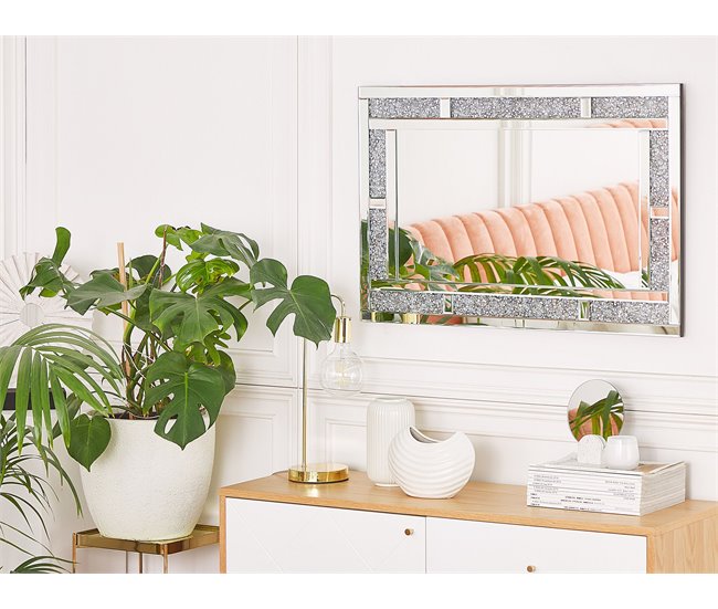 Conforama Espejo De Pared Plateado 60x90 Cm AVRILLE