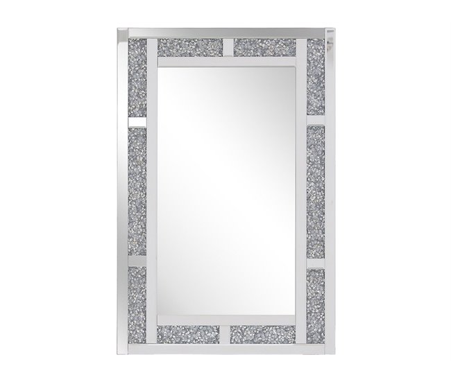 Conforama Espejo de pared plateado 60x90 cm AVRILLE