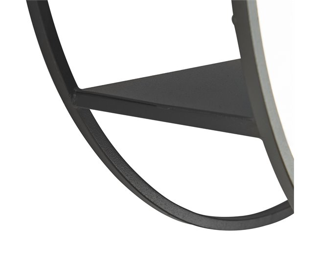 Conforama Espejo De Pared Sunne Redondo Con 2 Estantes Acero Y Cristal 50 X 50 X 13 Cm - Negro [ En.casa]