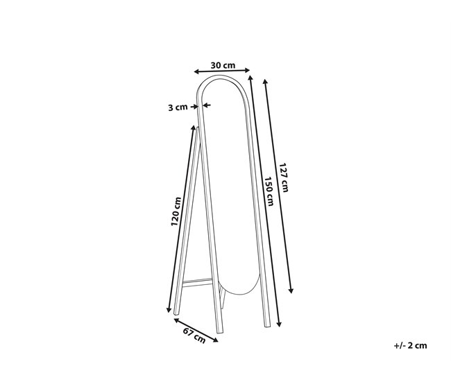 Conforama Espejo De Pie Madera Oscura 30 X 150 Cm CHELLES