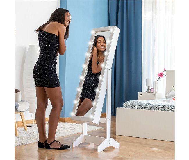 Conforama Espejo Joyero De Pie Con LED Jewight InnovaGoods