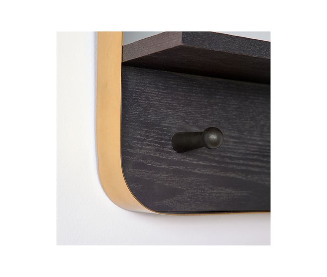 Conforama Espejo Perchero Presume De Casa Mogambo 76.5*39.5*12 Marrón Cristal Mdf Y Metal