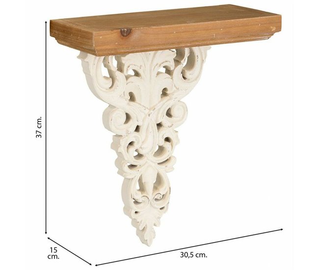 Conforama Estante Alexandra House Living Blanco Madera De Abeto Madera MDF 37 X 15 X 30 Cm