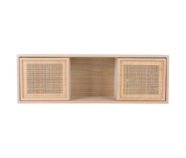 Conforama Estante De Pared De Madera Y Rejilla Marrón 81x17.5x26