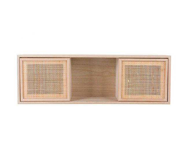 Conforama Estante De Pared De Madera Y Rejilla Marrón 81x17.5x26
