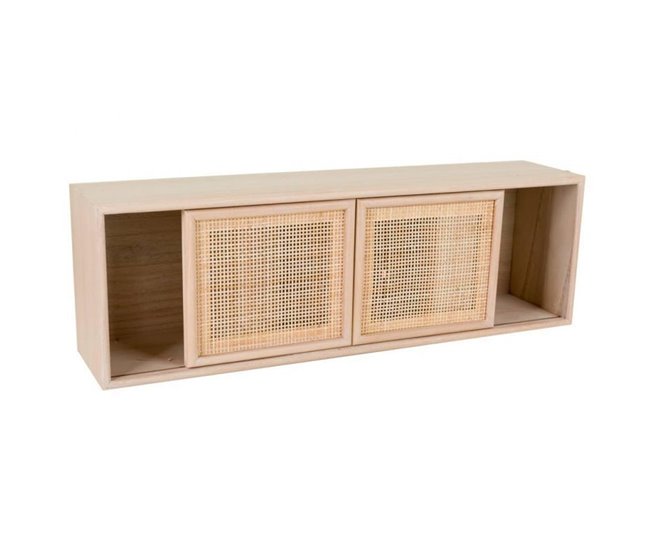 Conforama Estante De Pared De Madera Y Rejilla Marrón 81x17.5x26
