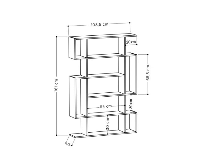 Conforama Estante Decorado En Roble Sonoma Y Antracita H161 Cm - MITO