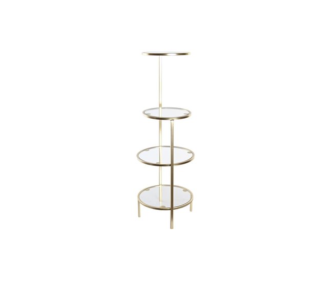 Conforama Estante DKD Home Decor 32 5 X 30 X 86 Cm Cristal Dorado Metal