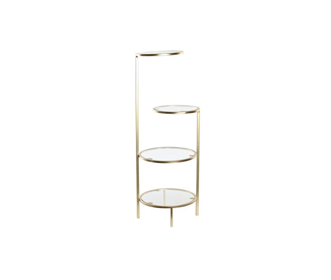 Conforama Estante DKD Home Decor 32 5 x 30 x 86 cm Cristal Dorado Metal