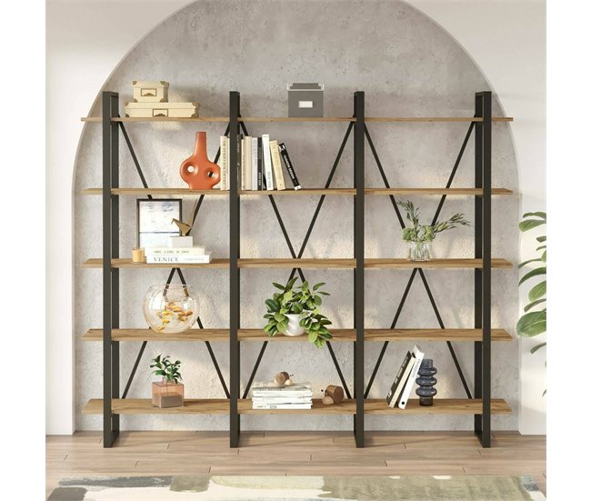 Conforama Estante Para Libros Dangelin Estante De Oficina Porta Libros Móvil Biblioteca 220x34h180 Cm Roble
