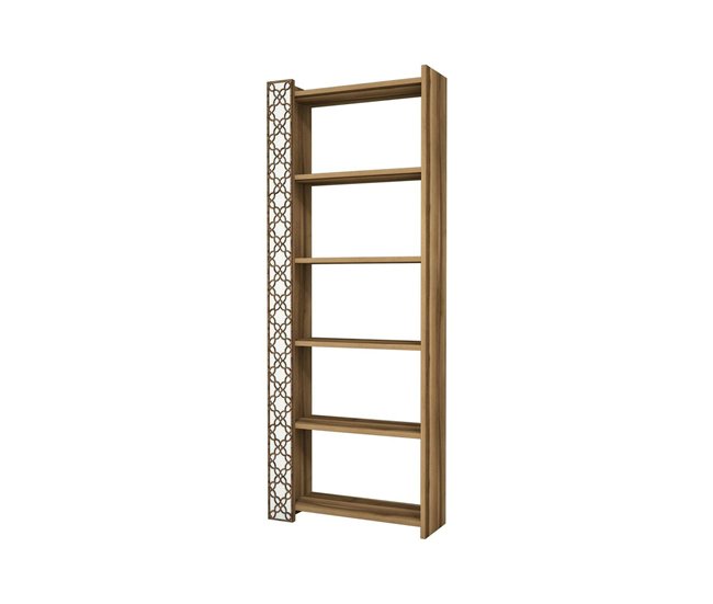 Conforama Estante para libros Destéve Estante de oficina Porta libros móvil Biblioteca 65x24h170 cm Nogal y Blanco