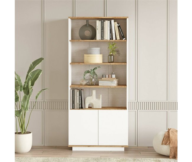 Conforama Estante Para Libros Dmartine Estante De Oficina Porta Libros Móvil Biblioteca 75x27h168 Cm Roble Y Blanco