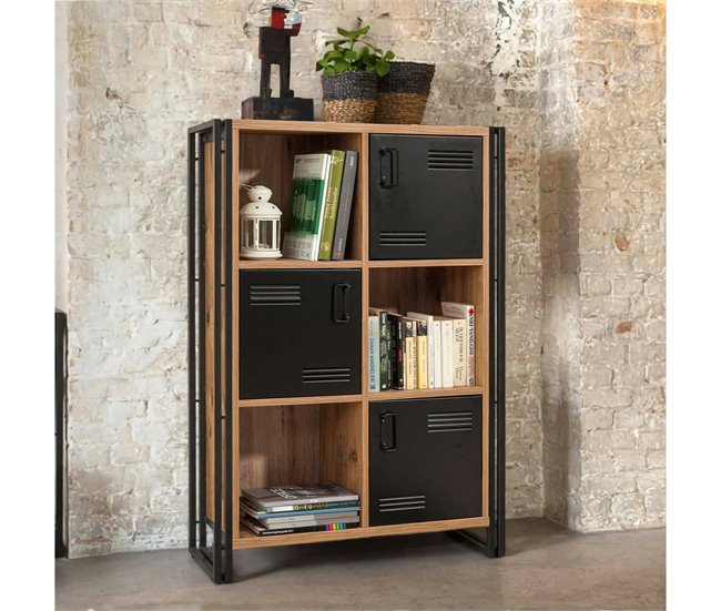 Conforama Estante Para Libros Dpecorin Estante De Oficina Porta Libros Móvil Biblioteca 89x35h127 Cm Roble Y Negro
