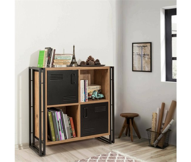 Conforama Estante Para Libros Dpecorin Estante De Oficina Porta Libros Móvil Biblioteca 89x35h89 Cm Roble Y Negro