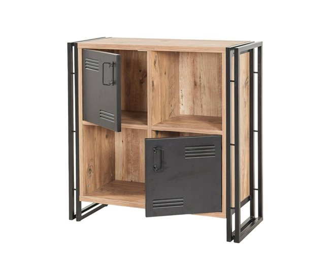 Conforama Estante para libros Dpecorin Estante de oficina Porta libros móvil Biblioteca 89x35h89 cm Roble y Negro