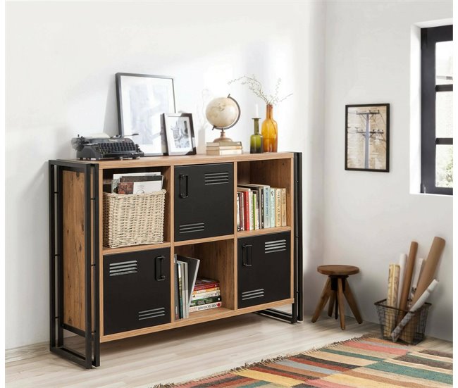 Conforama Estante Para Libros Dpecorin Estante De Oficina Porta Libros Móvil Biblioteca 126x35h89 Cm Roble Y Negro