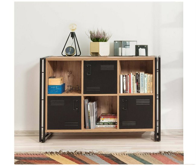 Conforama Estante Para Libros Dpecorin Estante De Oficina Porta Libros Móvil Biblioteca 126x35h89 Cm Roble Y Negro